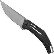 WE Knife Speedliner WE22045B-1 Silver Bead Blasted CPM 20CV, Twill Carbon Fiber, pocket knife Tashi Bharucha design