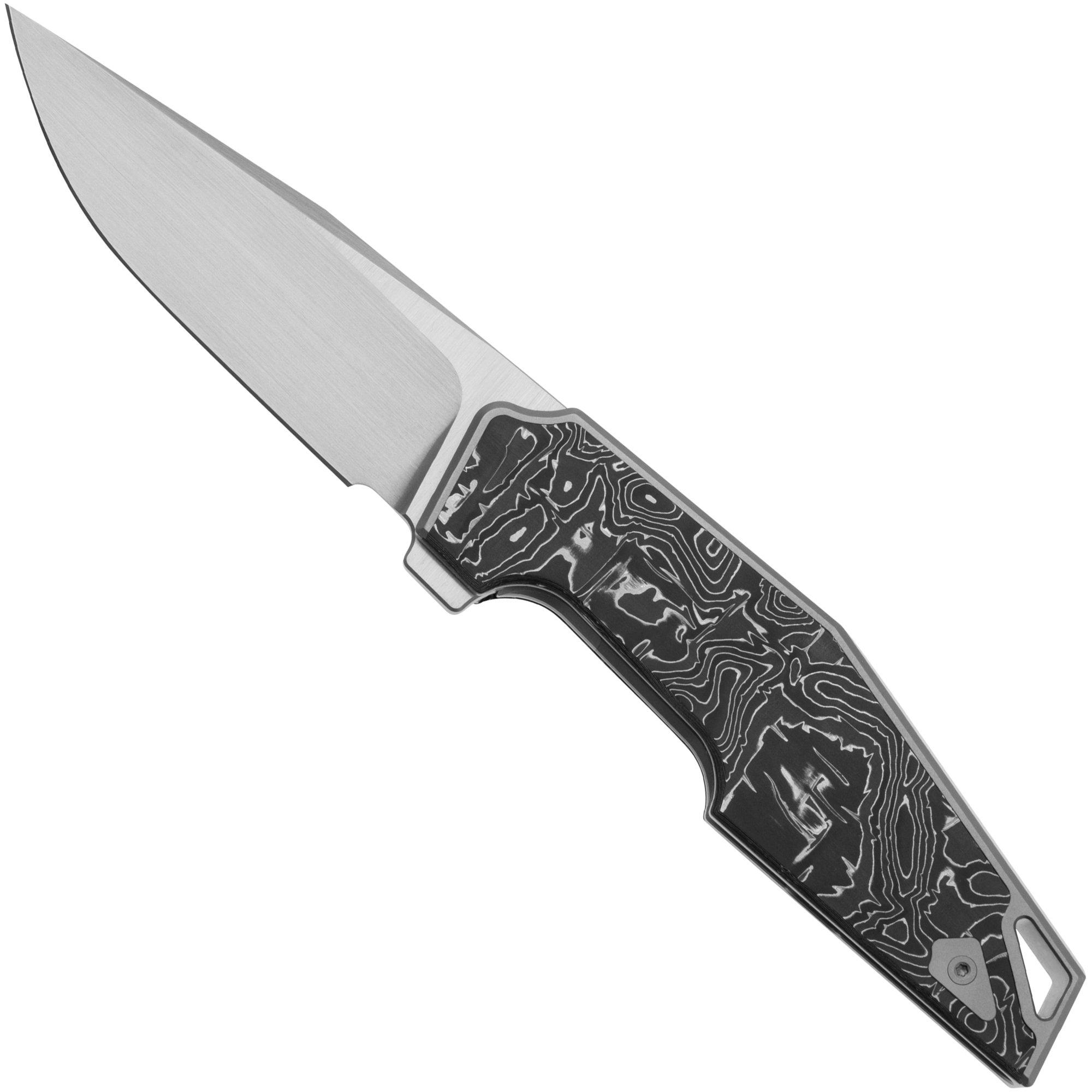WE Knife OAO One And Only WE23001-1, Satin CPM 20 CV, Gray Titanium Aluminium Foil Carbon Fiber, Taschenmesser