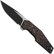 WE Knife OAO One And Only WE23001-2, Blackwashed CPM 20 CV, Black Titanium Copper Foil Carbon Fiber, navaja