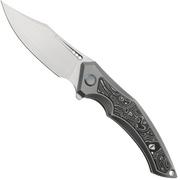 WE Knife Orpheus WE23009-2 CPM 20CV, Gray Titanium, Aluminium Foil Carbon Fiber, couteau de poche