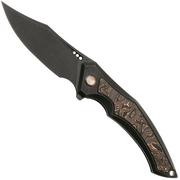 WE Knife Orpheus WE23009-3 CPM 20CV, Black Titanium, Copper Foil Carbon Fiber, couteau de poche