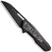 WE Knife Falcaria WE23012B-2 Blackwashed CPM 20CV, Black Titanium, Copper Foil Carbon Fiber Inlay, navaja