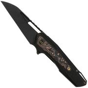 Nóż składany WE Knife Falcaria WE23012B-2 Blackwashed CPM 20CV, Black Titanium, Copper Foil Carbon Fiber Inlay