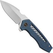WE Knife Harpen WE23019-2 Blue Titanium, navaja, diseño de Michael Burch