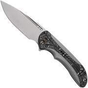 WE Knife Equivik WE23020-1 Stonewashed CPM 20CV, Grey Titanium, Aluminium Foil Carbon Fiber coltello da tasca