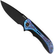 WE Knife Equivik WE23020-2 Blackwashed CPM 20CV, Black Titanium, Flamed Titanium pocket knife