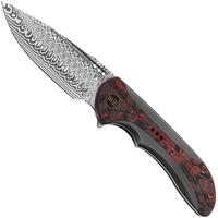 Imagen para WE Knife Equivik WE23020-DS1 Hugin Damasteel, Grey Titanium, Lava Flow Fat Carbon, navaja