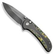 WE Knife Zizzit WE23031-4 Polished Gray CPM 20CV, Polished Gray Titanium Handle Toxic Storm Fat Carbon Fiber Inlay pocket knife