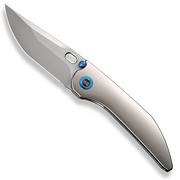 WE Knife Attor WE23037B-2 Polished Bead Blasted CPM 20CV, Polished Bead Blasted Titanium pocket knife, Dalibor Bergam design