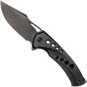 WE Knife Swiftfin WE23051-3 Polished Gray CPM 20CV, Gray Titanium, Dark Golden Holes pocket knife