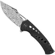 WE Knife Swiftfin WE23051-DS1 Thor Damasteel, Tiger Stripe Flamed Titanium, Satin Holes pocket knife