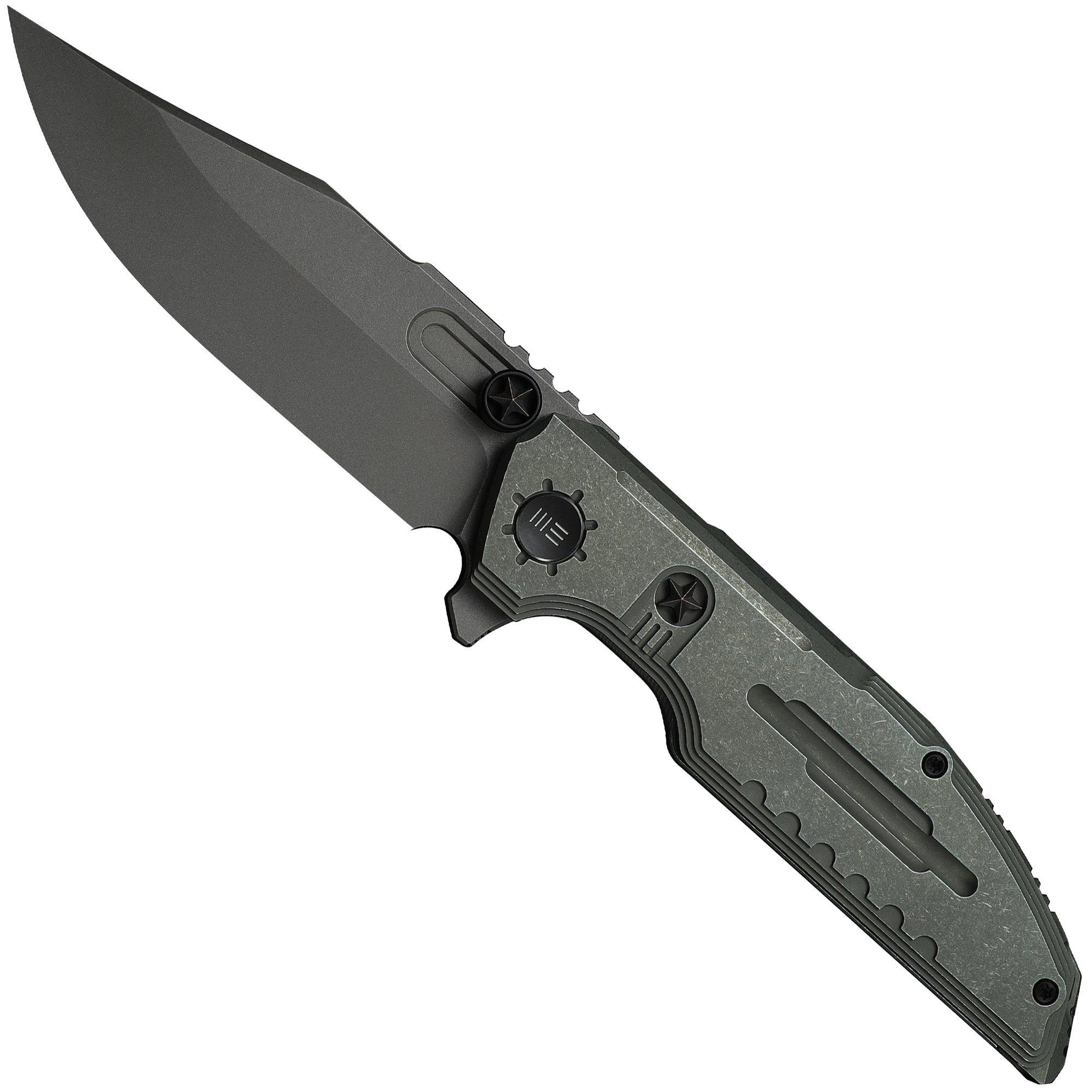 Nóż składany WE Knife Muster Limited Edition WE23058-2, Gray Stonewashed Böhler M390, Olive Gray Titanium
