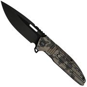 Bild für WE Knife Tracks Limited Edition WE23059-3, Black Stonewashed Böhler M390, Desert Terrain Titanium Taschenmesser