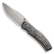 WE Knife Swordfin WE23067-3 Bead Blasted CPM 20CV, Aluminum Foil Carbon Fiber Gray Titanium navalha, Thys Meades design