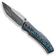 Image pour WE Knife Swordfin WE23067-DS1 Hugin Damasteel, Arctic Storm Fat Carbon Fiber Bead Blasted Titanium couteau de poche, Thys Meades design