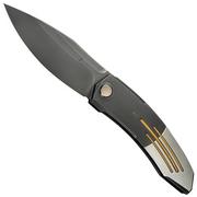 Nóż składany WE Knife Sine WE23069B-3 Black M390, Wave Polished Grey Titanium