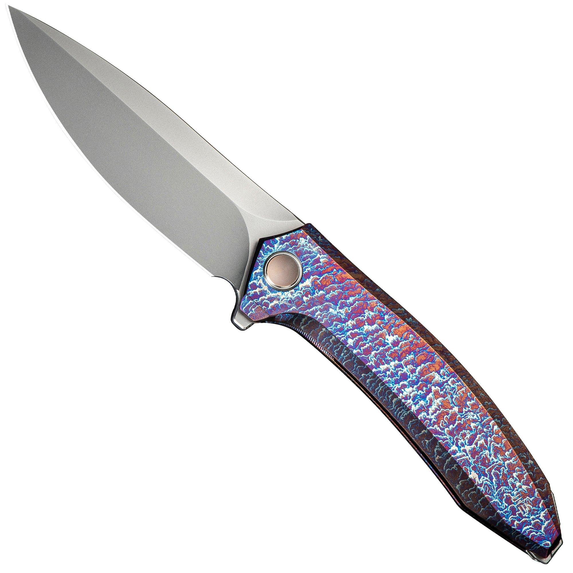 WE Knife Acuminal WE23070-4 Bead Blasted Vanax, Flamed Titanium, Taschenmesser