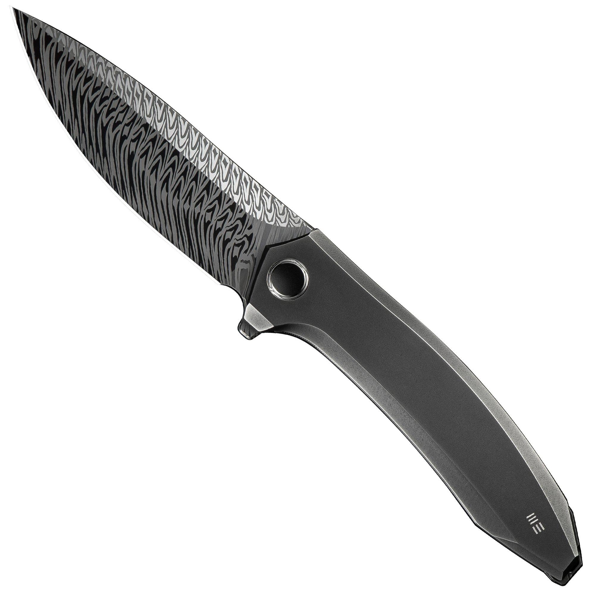 Nóż składany WE Knife Acuminal WE23070-DS1 Fafnir Damasteel, Polished Gray Titanium