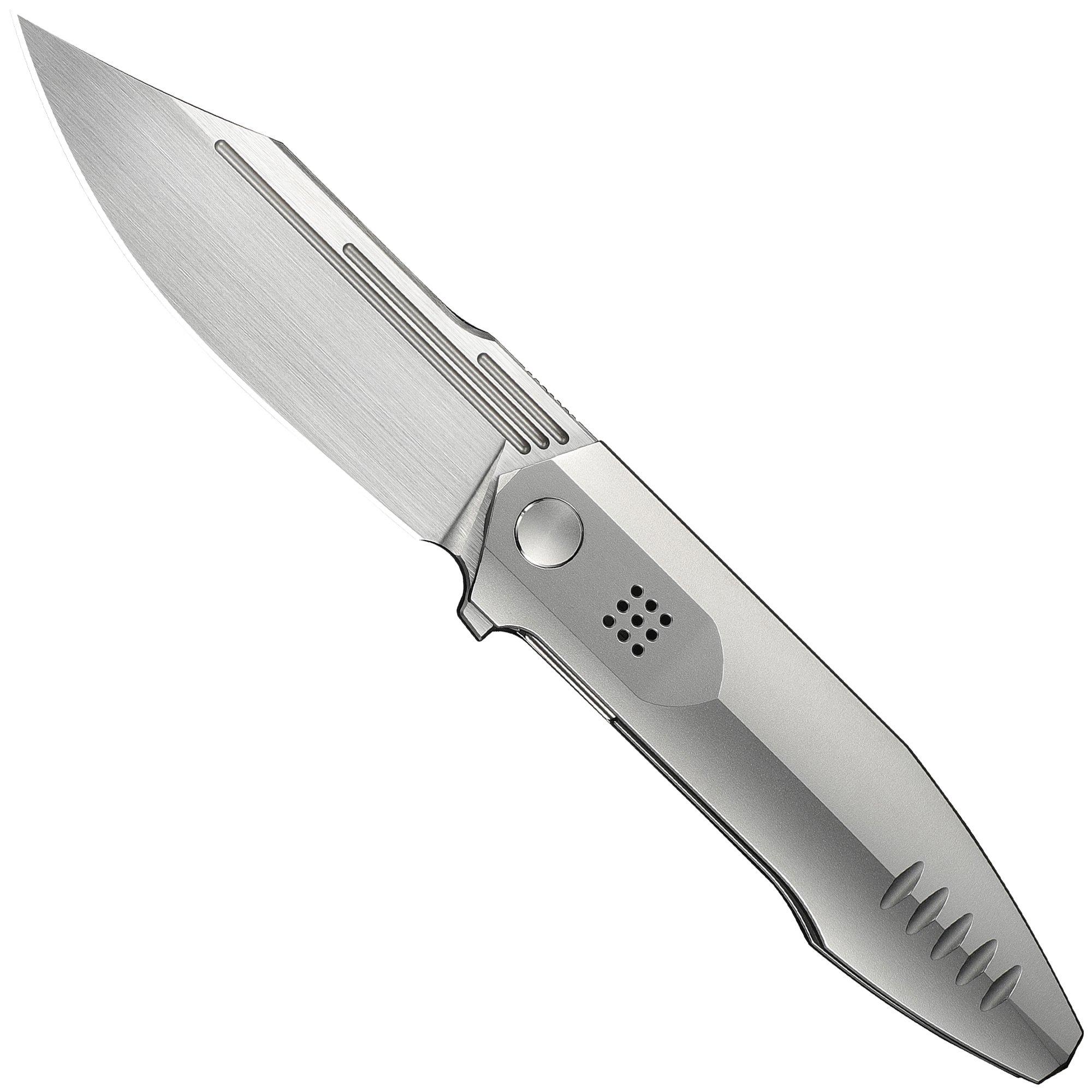 WE Knife Flight Line WE23089-3, Limited Edition, Hand Rubbed Satin Böhler M390, Polished Bead Blasted Titanium pocket knife