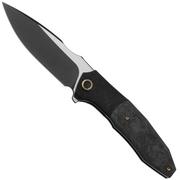 WE Knife Archeozoic WE23091-1 Blackwashed Satin, Shredded Carbon Inlay, coltello da tasca