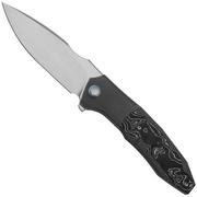 WE Knife Archeozoic WE23091-2 Satin, Aluminum Foil Carbon Inlay, couteau de poche