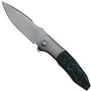 WE Knife Archeozoic WE23091-4 Bead Blasted Titanium Arctic Storm Fat Carbon Inlay, pocket knife