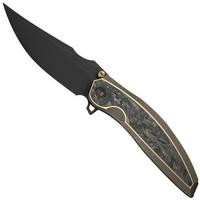 Afbeelding voor WE Knife Quinseris WE23093-2 Black Stonewashed Bronze Titanium Shredded Carbon Inlay, zakmes 