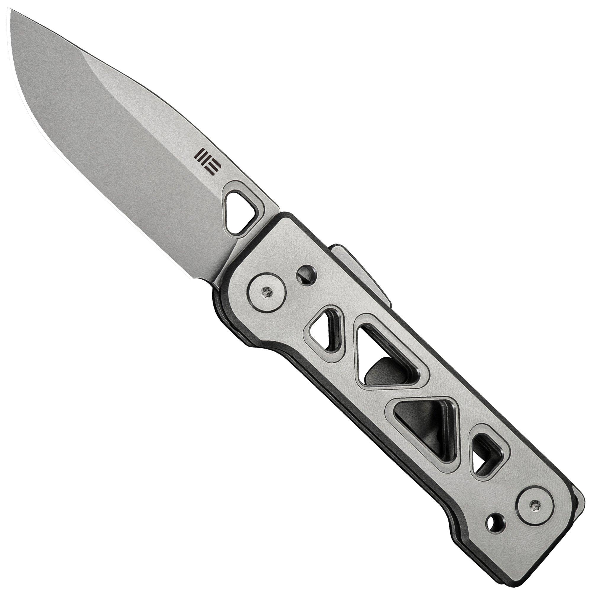 WE Knife Tyro WE24001-2 Stonewashed CPM 20CV, Gray Titanium, Snecx Tan design, Taschenmesser