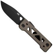 WE Knife Tyro WE24001-3 Stonewashed CPM 20CV, Bronze Titanium, Snecx Tan design, zakmes