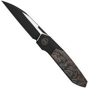WE Knife Brr15 WE24007-1 Blackwashed M390, Black Titanium Copper Foil Carbon Inlay, navalha, Rafal Brzeski design