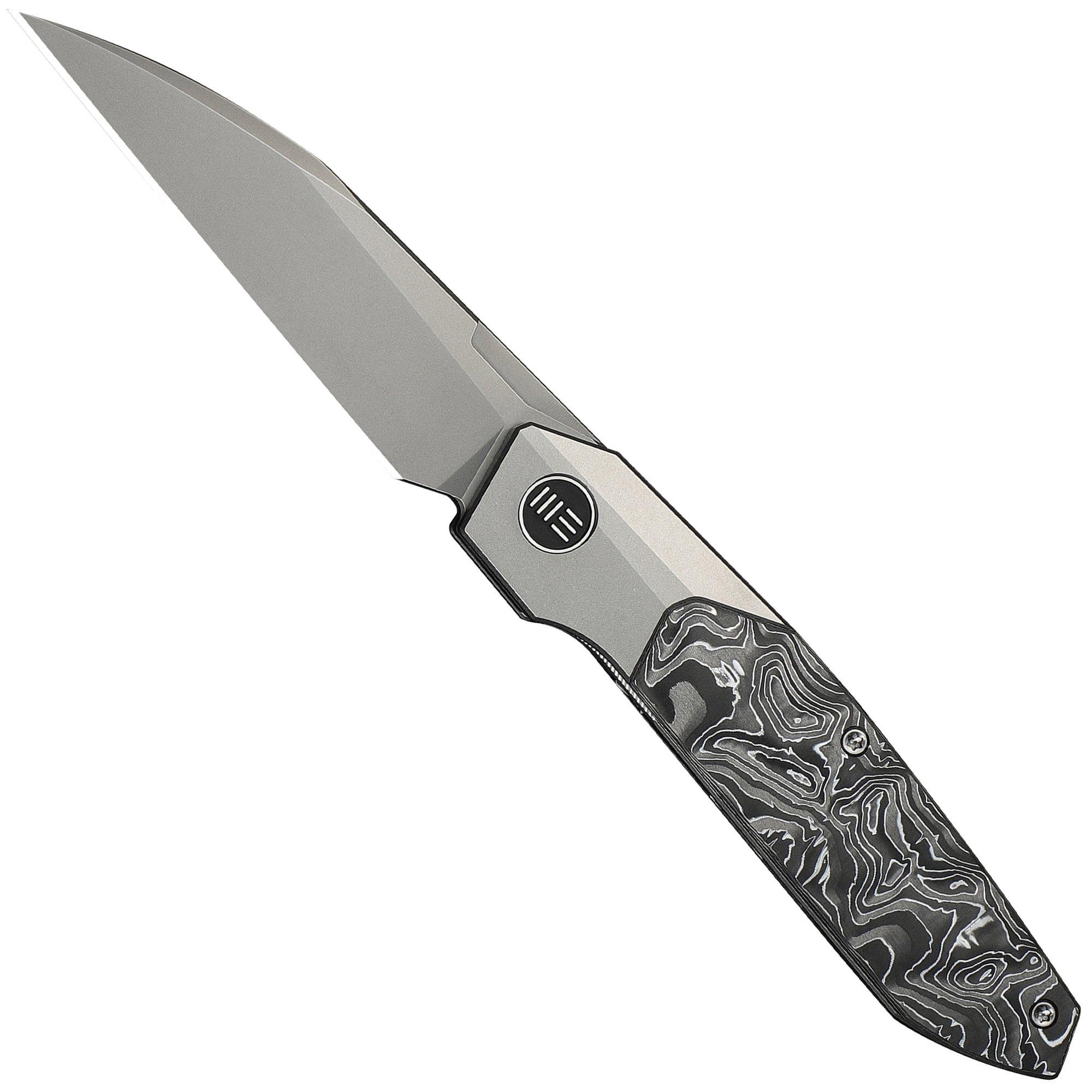 WE Knife Brr15 WE24007-2 Stonewashed M390, Titanium Aluminum Foil Carbon Inlay, pocket knife, Rafal Brzeski design