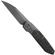 WE Knife Brr15 WE24007-3 Polished Grey M390, Titanium Shredded Carbon Inlay, navaja, diseño de Rafal Brzeski