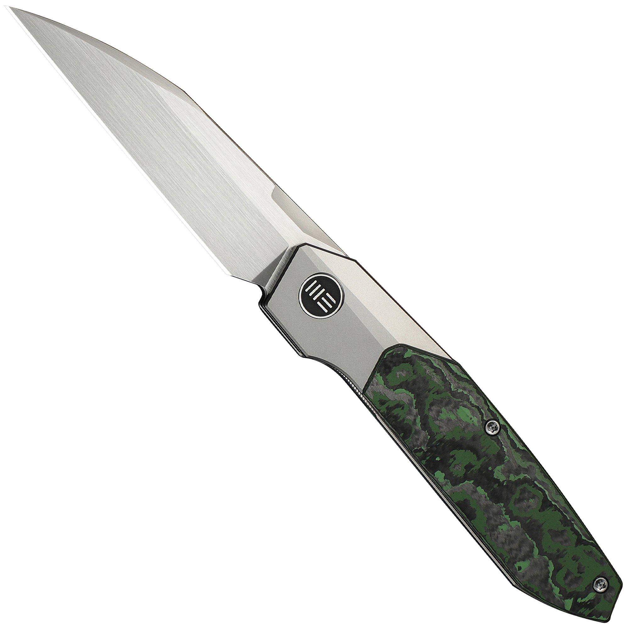 WE Knife Brr15 WE24007-4 Satin M390, Titanium Jungle Wear FatCarbon Inlay, pocket knife, Rafal Brzeski design