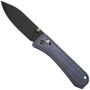 WE Knife Bougie Banter WE24009-1 Black Stonewashed, Blue Titanium, zakmes, Ben Petersen design