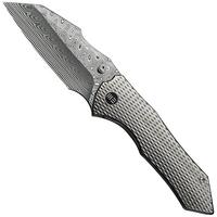 Immagine per WE Knife High-Fin XL WE24010-DS1 Hakkapella Damasteel, Diamond Patterned Polished Titanium, coltello da tasca