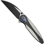 WE Knife Zenthra WE24021C-1 Satin/Black Stonewashed M390 Satin/Black Titanium Carbon Inlay, couteau de poche