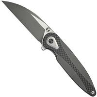 Image for WE Knife Zenthra WE24021C-2 Gray Stonewashed M390 Gray Titanium Twill Carbon Inlay, pocket knife