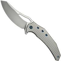 Image for WE Knife Epaulette WE24024-3 Polished Bead Blasted M390 Diamond Patterned Polished Bead Blasted Titanium, pocket knife, Gavko Knives design