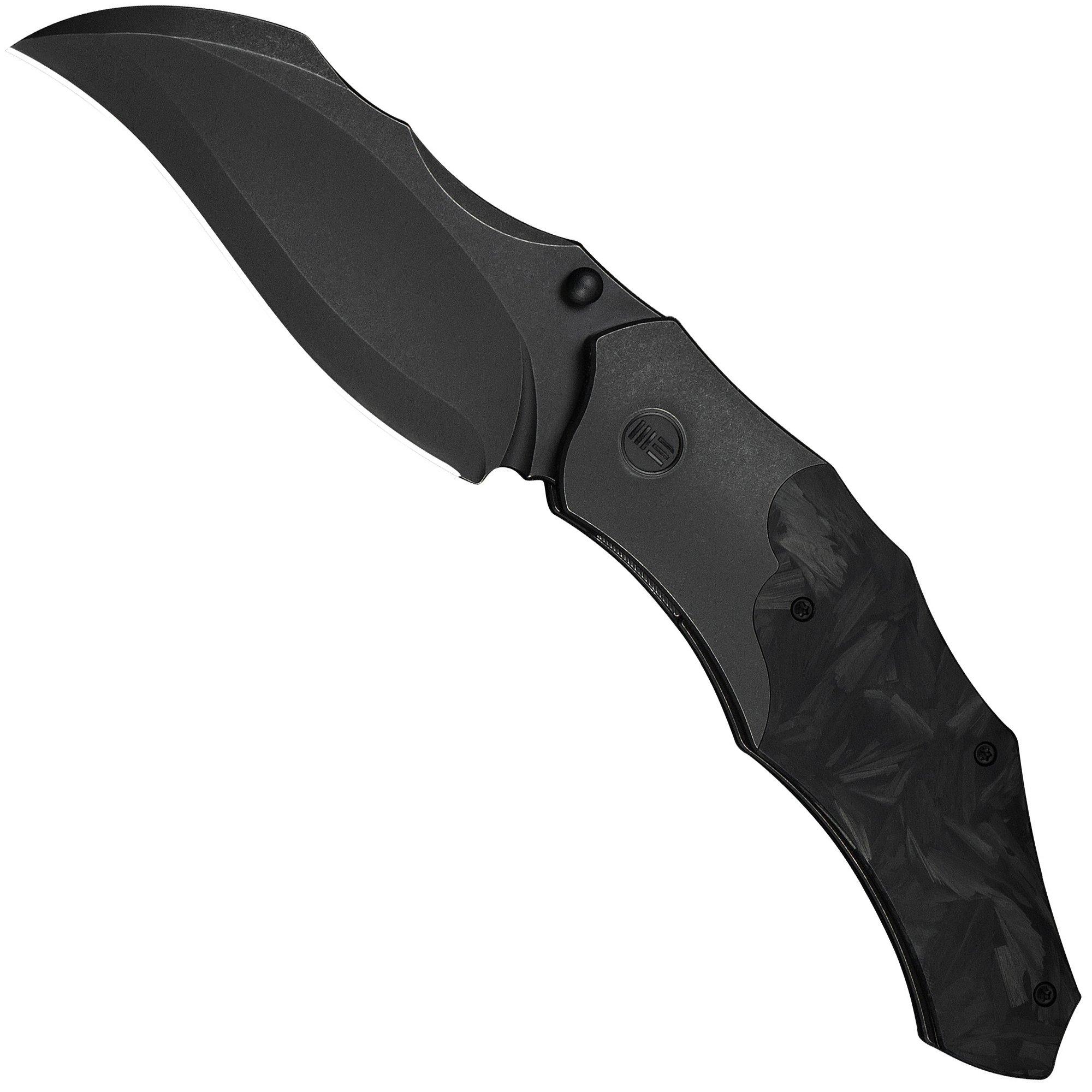 WE Knife Orc Boss WE24042-1 Blackwashed CPM 20CV, Black Titanium Shredded Carbon Inlay, couteau de poche, Grant Chambers design