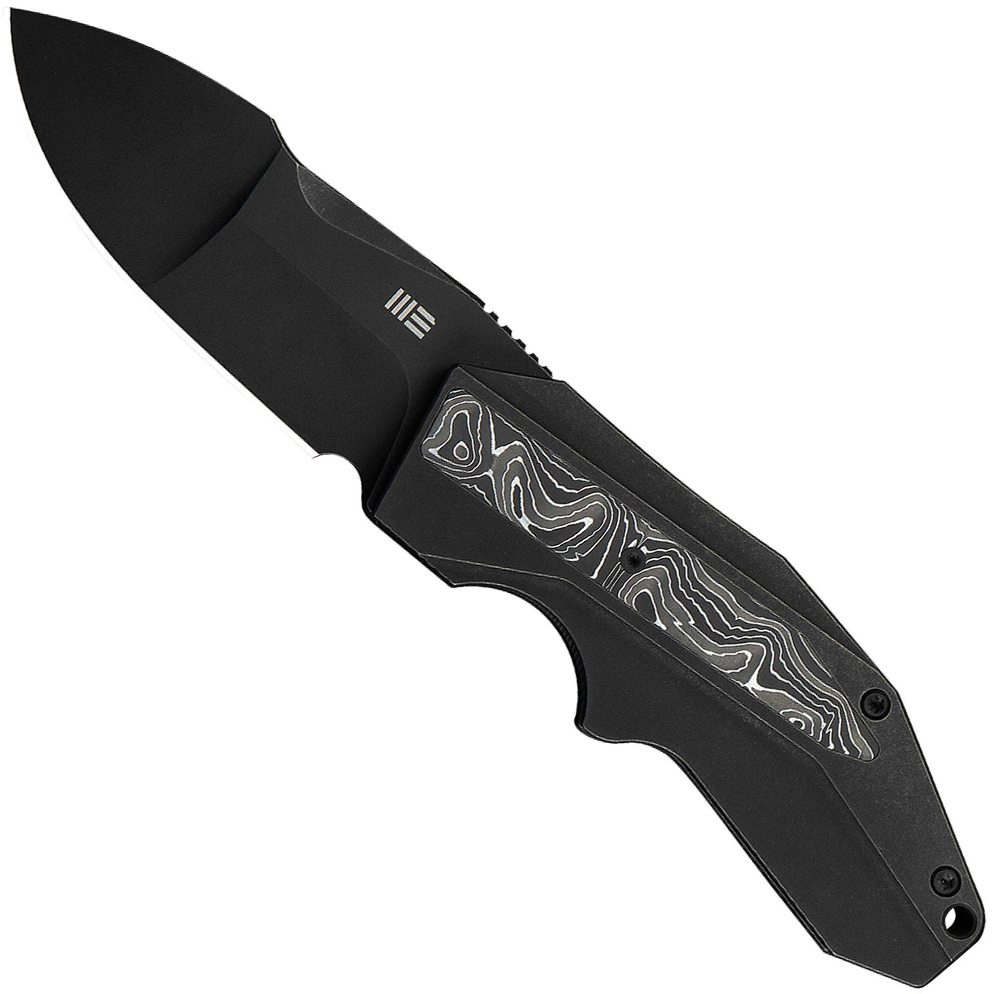Nóż składany WE Knife Coral WE24044-1, Black Stonewashed CPM 20CV, Black Titanium, Aluminum Foil Carbon Fiber Inlay, projekt Gustavo T. Cecchini