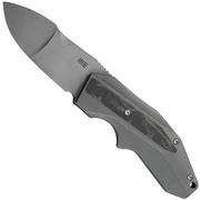 WE Knife Coral WE24044-2, Gray Stonewashed CPM 20CV, Gray Titanium, Marble Carbon Fiber Inlay, navaja, diseño de Gustavo T. Cecchini