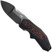 WE Knife Coral WE24044-3, Polished Gray CPM 20CV, Bronze/Black Titanium, Lava Flow Fat Carbon Fiber Inlay coltello da tasca, Gustavo T. Cecchini design
