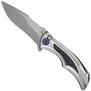 Image pour WE Knife Tighe Down WE24054-1 Stonewashed Böhler M390, Integral Gray Titanium Black Blue CF Inlay, couteau de poche, Brian Tighe design 