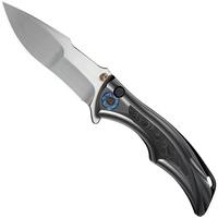 Image for WE Knife Tighe Down WE24054-2 Hand Satin Böhler M390, Integral Polished Black Titanium Rose CF Inlay, pocket knife, Brian Tighe design