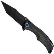 Image pour WE Knife Tighe Down WE24054B-1 Blackwashed Böhler M390, Integral Black Titanium Black Yellow CF Inlay, couteau de poche, Brian Tighe design