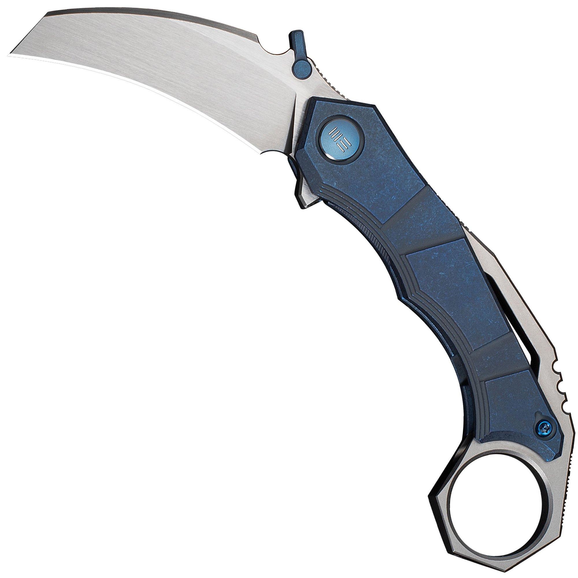 WE Knife Tayra WE24069-3 Hand Rubbed Satin Bohler M390, Blue Titanium Handle, navaja