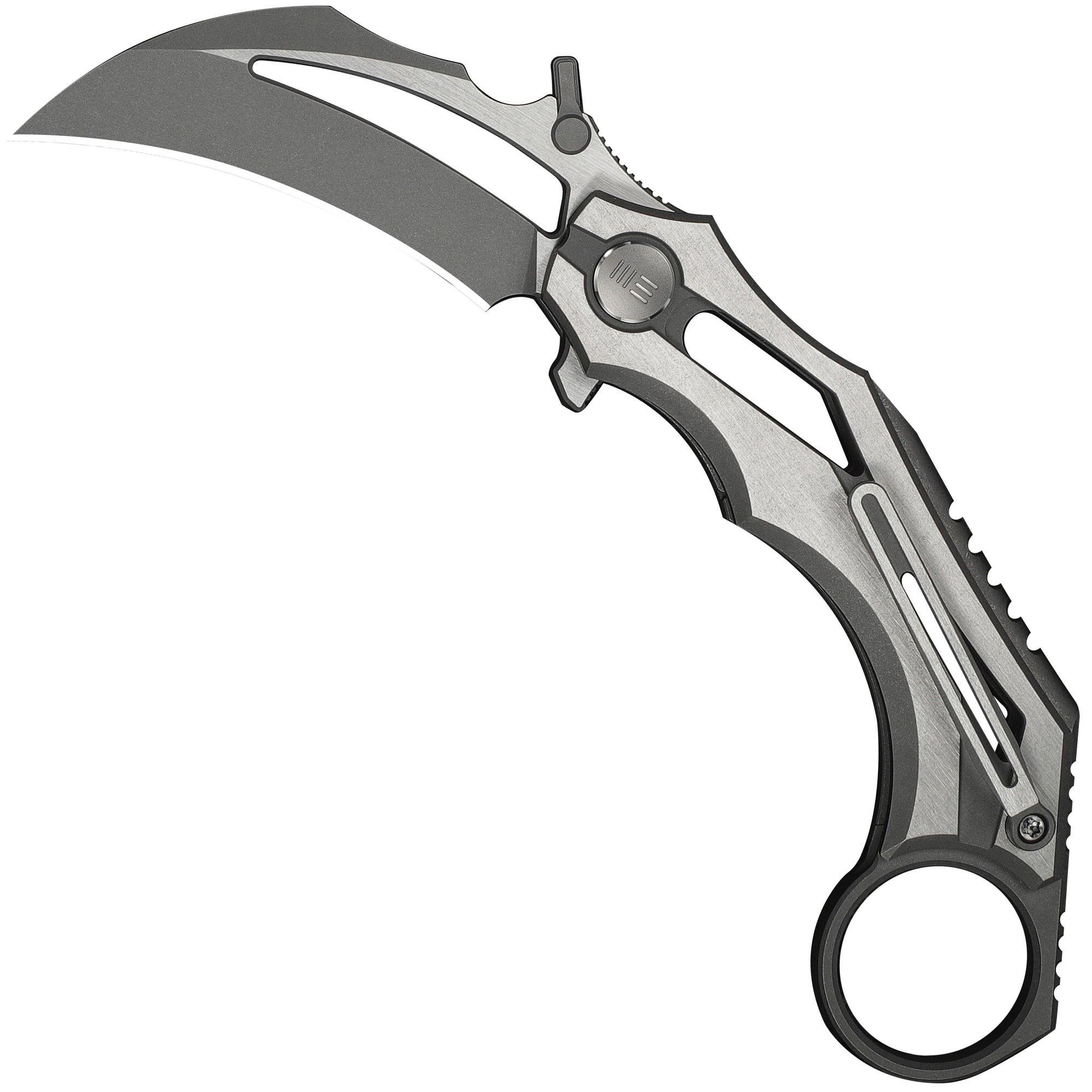 WE Knife Cryonix WE24070-2 Two-Tone Graywashed Satin M390, Gray & Satin Titanium, zakmes