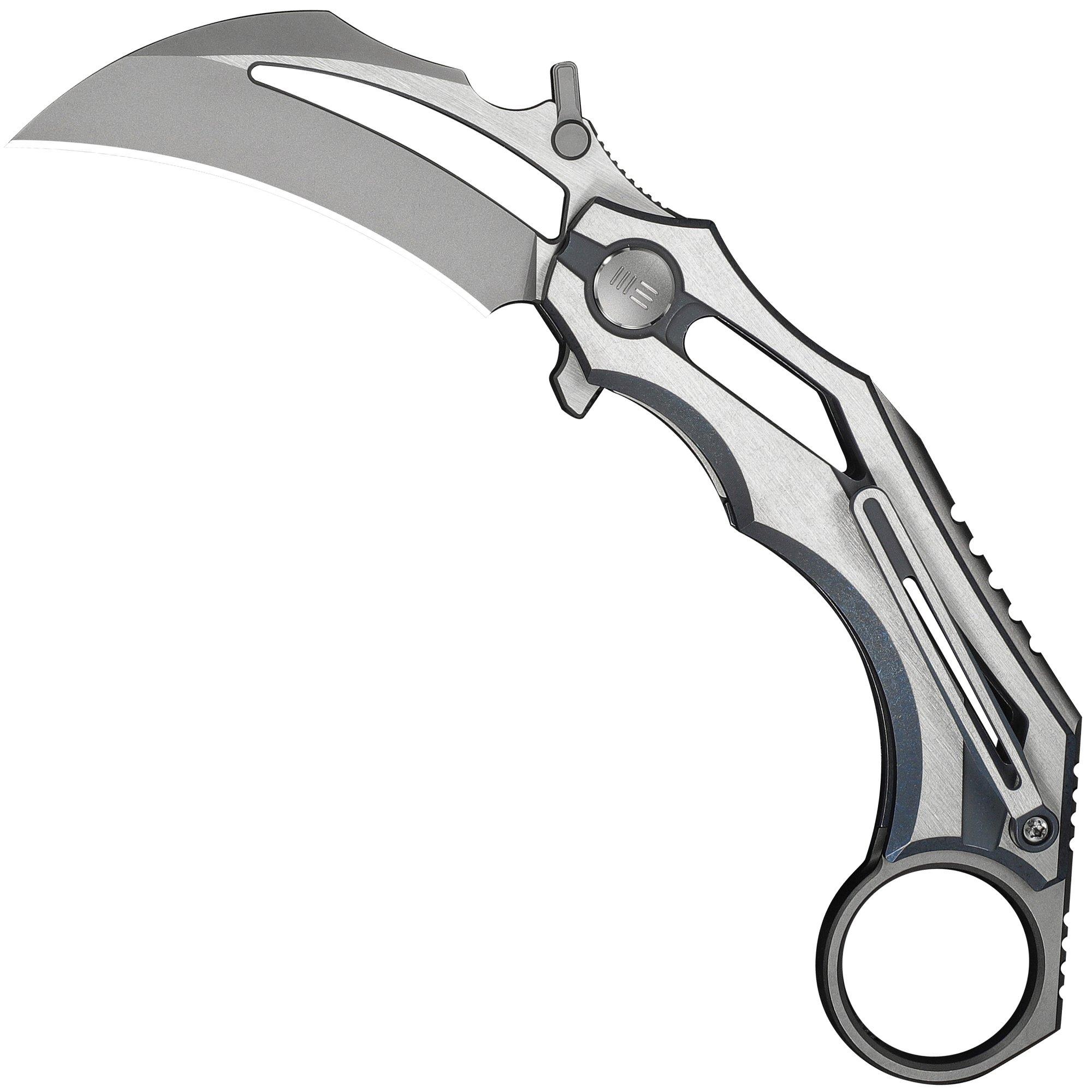 WE Knife Cryonix WE24070-4 Two-Tone Stonewashed Satin M390, Blue & Satin Titanium, pocket knife