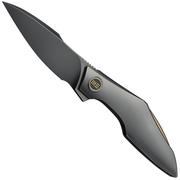 Image for WE Knife Krait Snake WE24084-3 Polished Gray Böhler M390, Polished Gray Titanium, Gold Anodized Hardware, pocket knife, Tashi Bharucha design