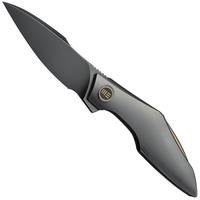 Bild für WE Knife Krait Snake WE24084-3 Polished Gray Böhler M390, Polished Gray Titanium, Gold Anodized Hardware, Taschenmesser, Tashi Bharucha design